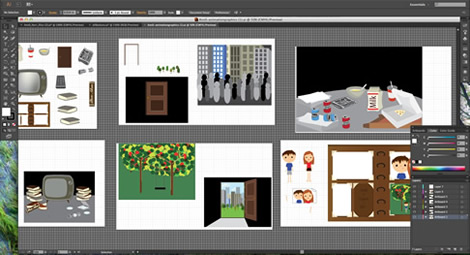 This is a scrrenshot of animation drawings in Illustrator
